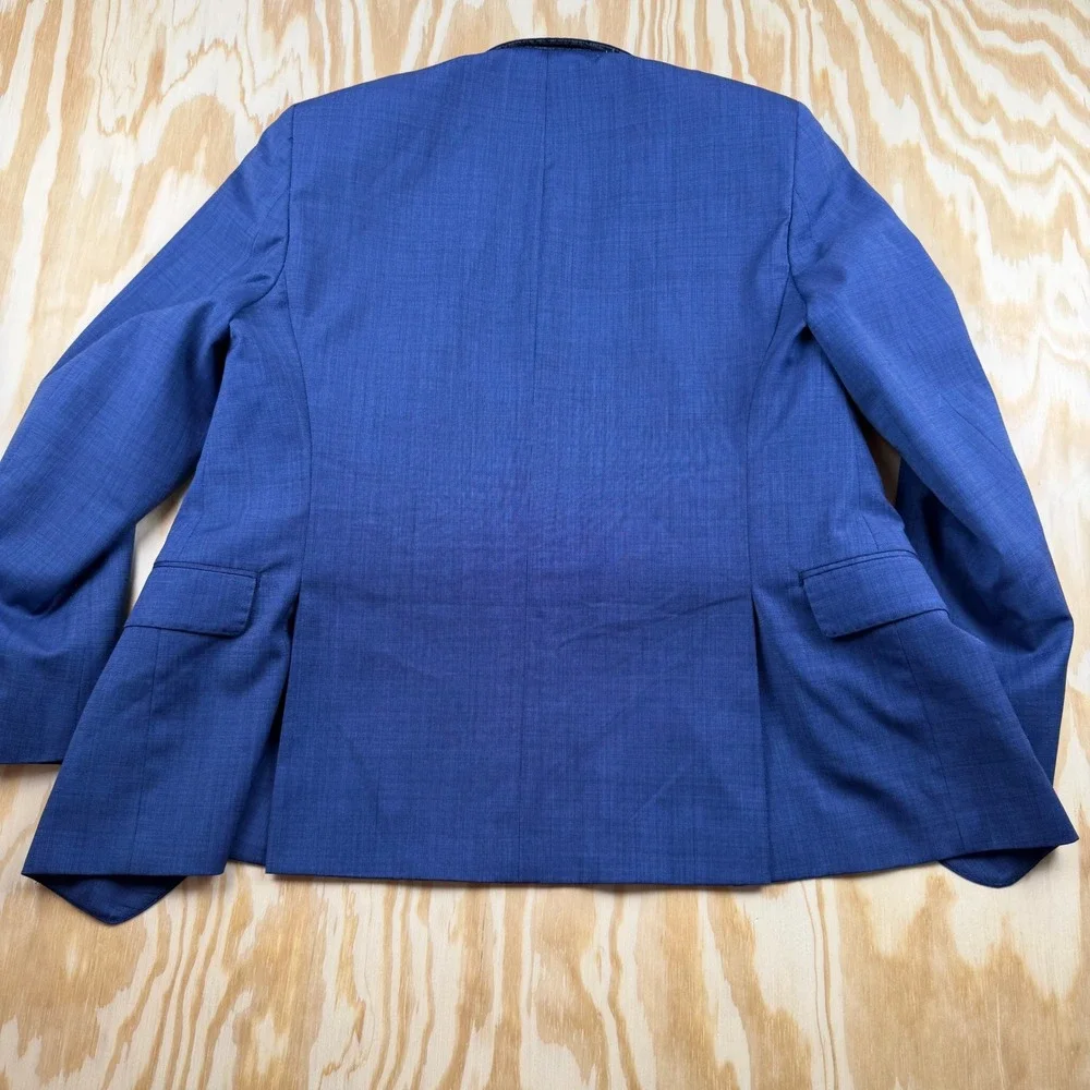 Psycho Bunny Blazer Wool Men Sport Coat 2 Buttons Blue Jacket Sz 36S Modern Fit